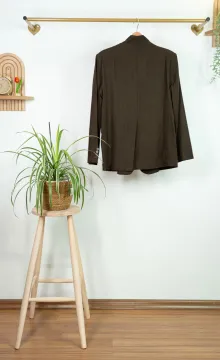 DİK YAKA KAHVE BLAZER CEKET DİK YAKA KAHVE BLAZER CEKET