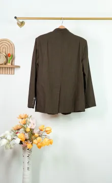 DİK YAKA KAHVE BLAZER CEKET DİK YAKA KAHVE BLAZER CEKET